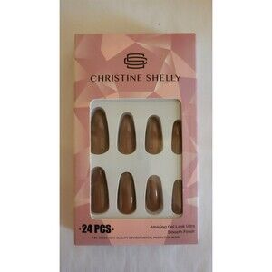 Artificial Nail Set 24pc Brown  NIB